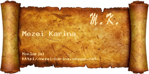 Mezei Karina névjegykártya